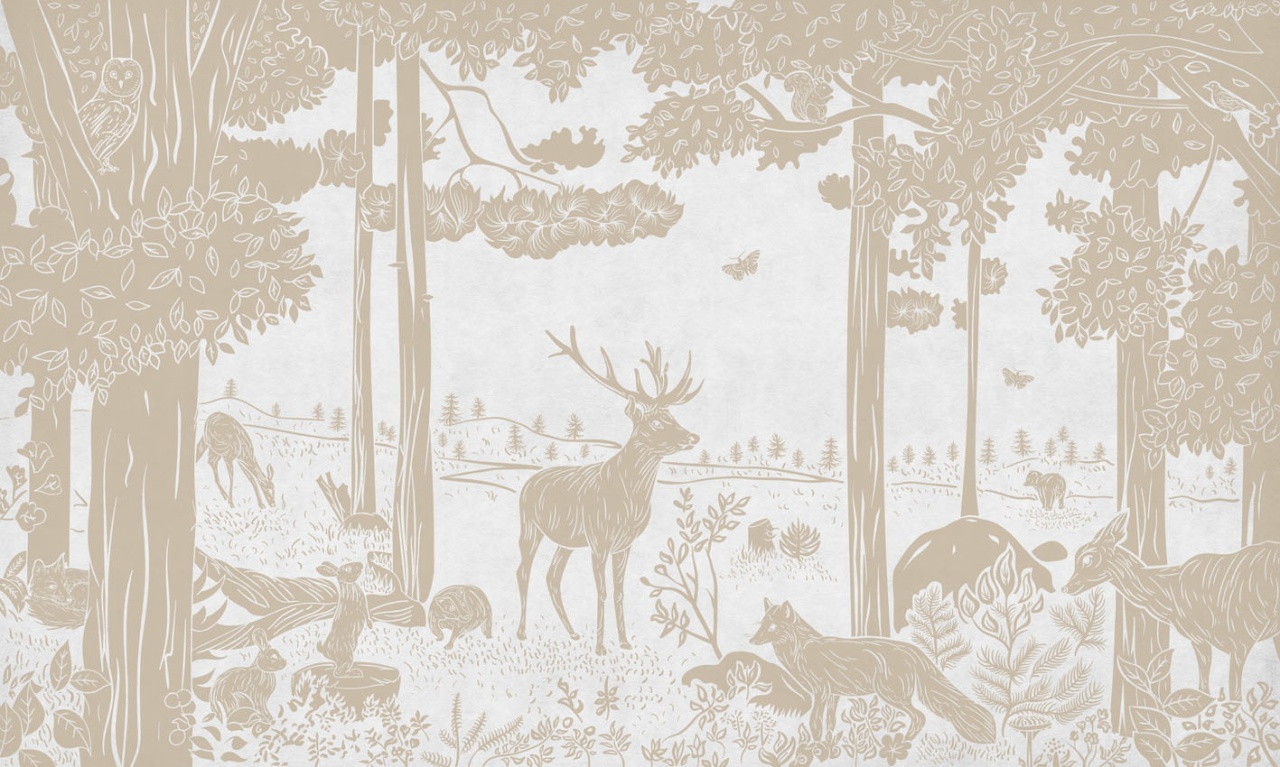 Fototapet Monochrome Forest - White Vintage, Kikki Belle - 2