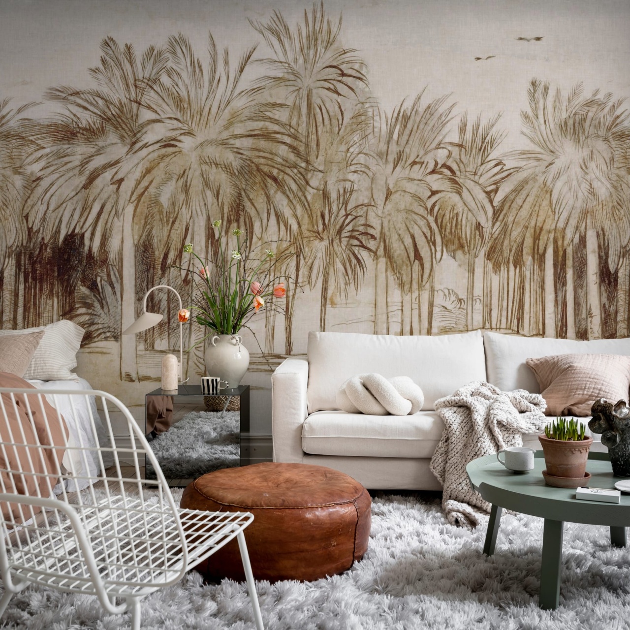 Fototapet, Ocean Palms, Beige, Rebel Walls - 3