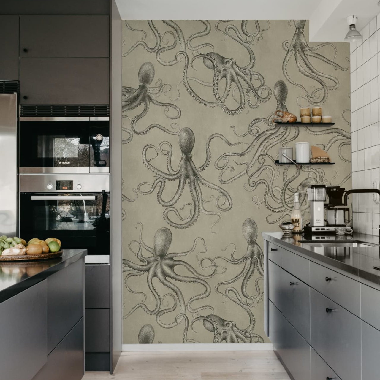 Fototapet, Octopus, Beige, Rebel Walls - 3