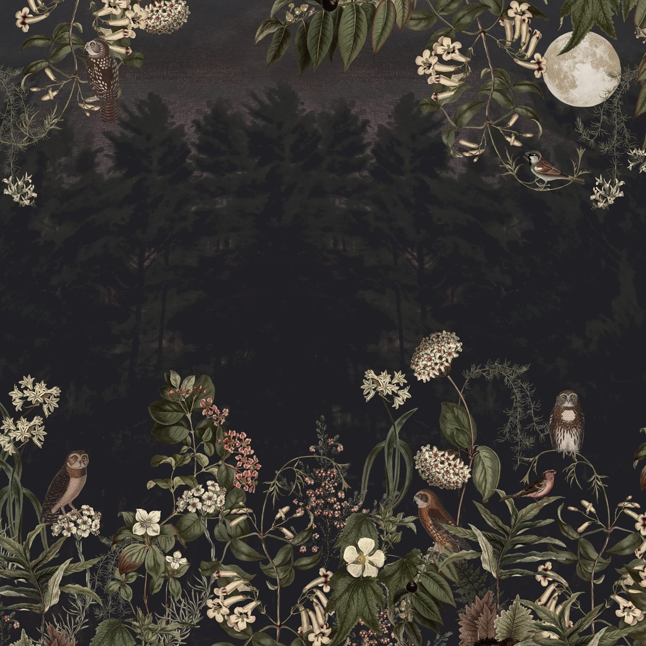 Fototapet, Owl Forest, Night, Rebel Walls - 2