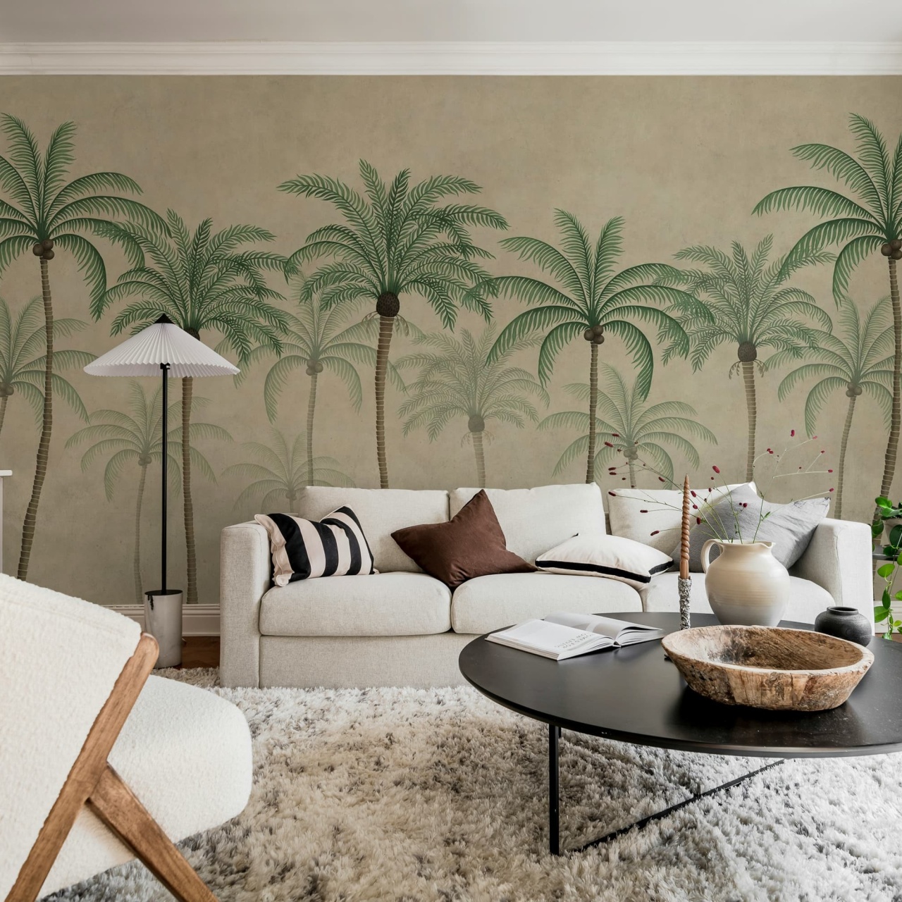 Fototapet, Palm Parade, Beige, Rebel Walls