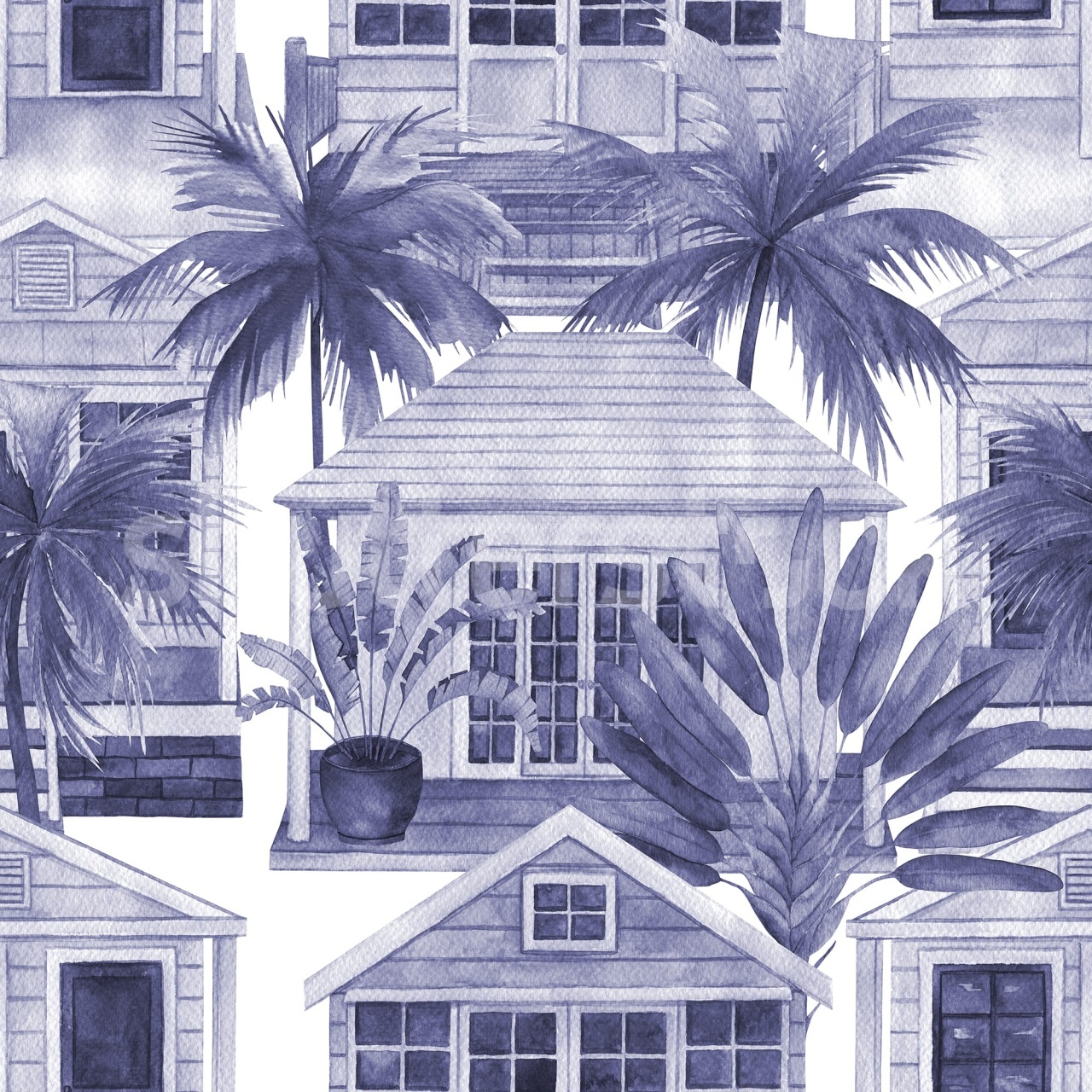 Fototapet, Palm Residence, Blue, Rebel Walls - 2
