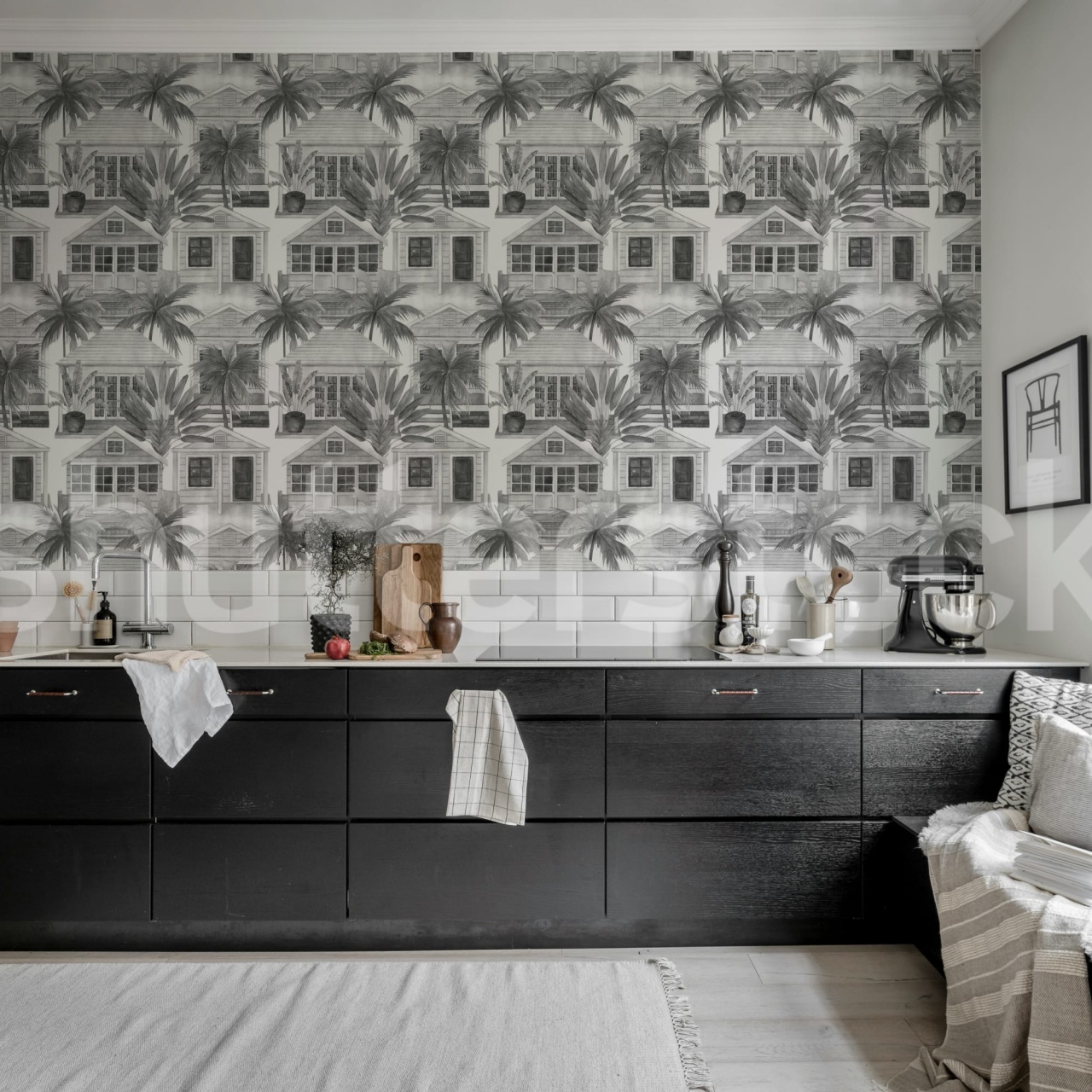 Fototapet, Palm Residence, Gray, Rebel Walls - 3