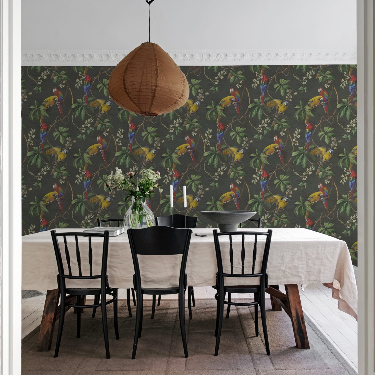 Fototapet, Parrots, Green, Rebel Walls