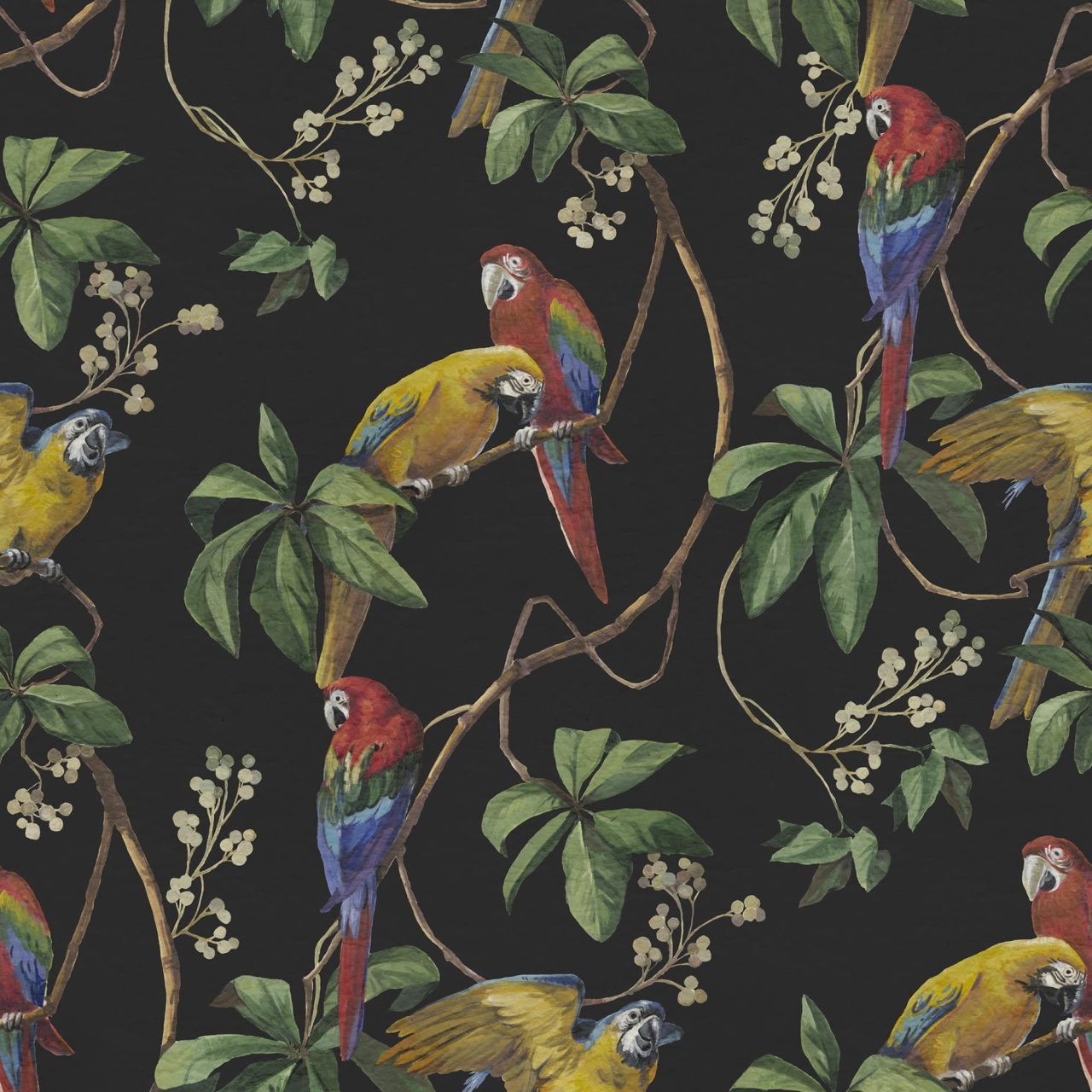 Fototapet, Parrots, Midnight, Rebel Walls - 2