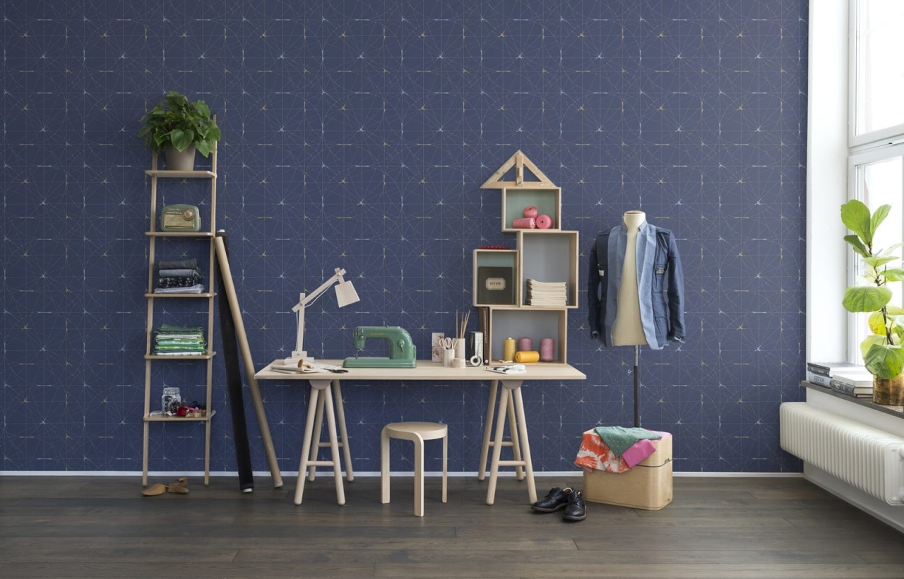 Fototapet, Perfect Fit, Royal Blue, repetitiv, Rebel Walls