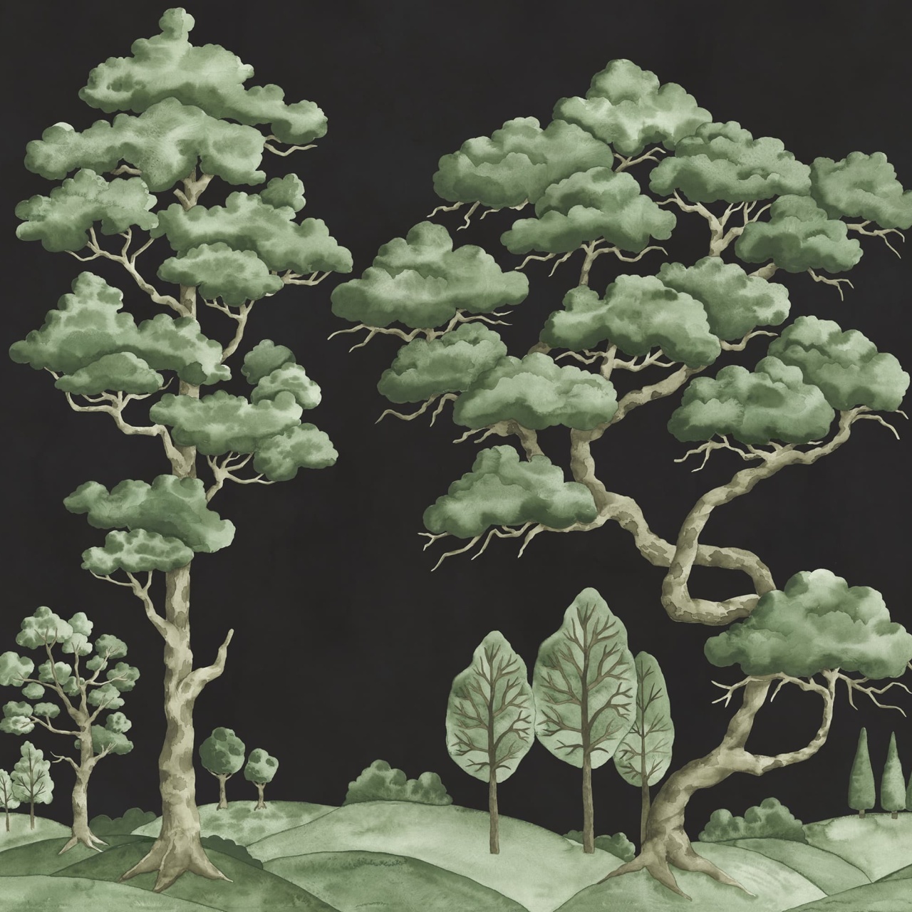 Fototapet, Poetic Trees, Black, Rebel Walls - 2