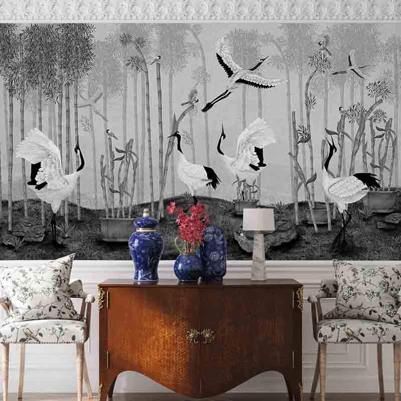 Fototapet Red Crown Sanctuary in Monochrome, VLAdiLA - 4
