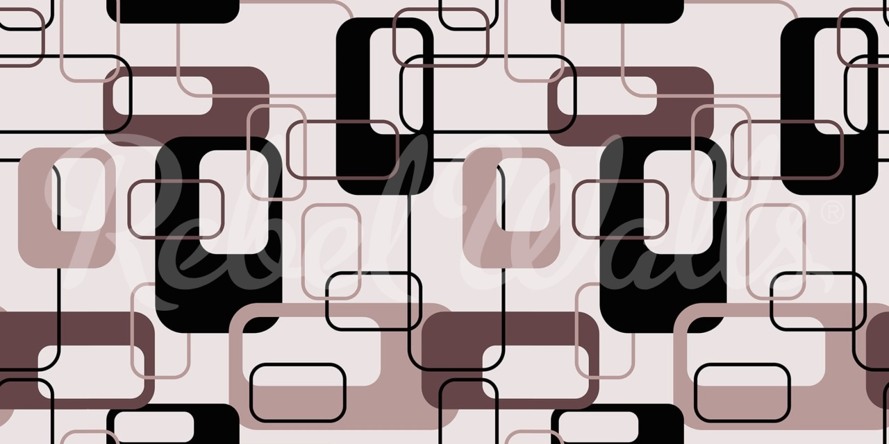 Fototapet, Retro Squares, Plum, Rebel Walls - 2