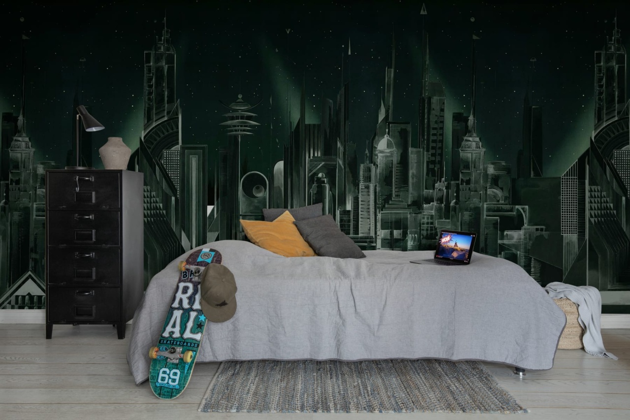Fototapet, Sci-Fi Town, Green, Rebel Walls - 3