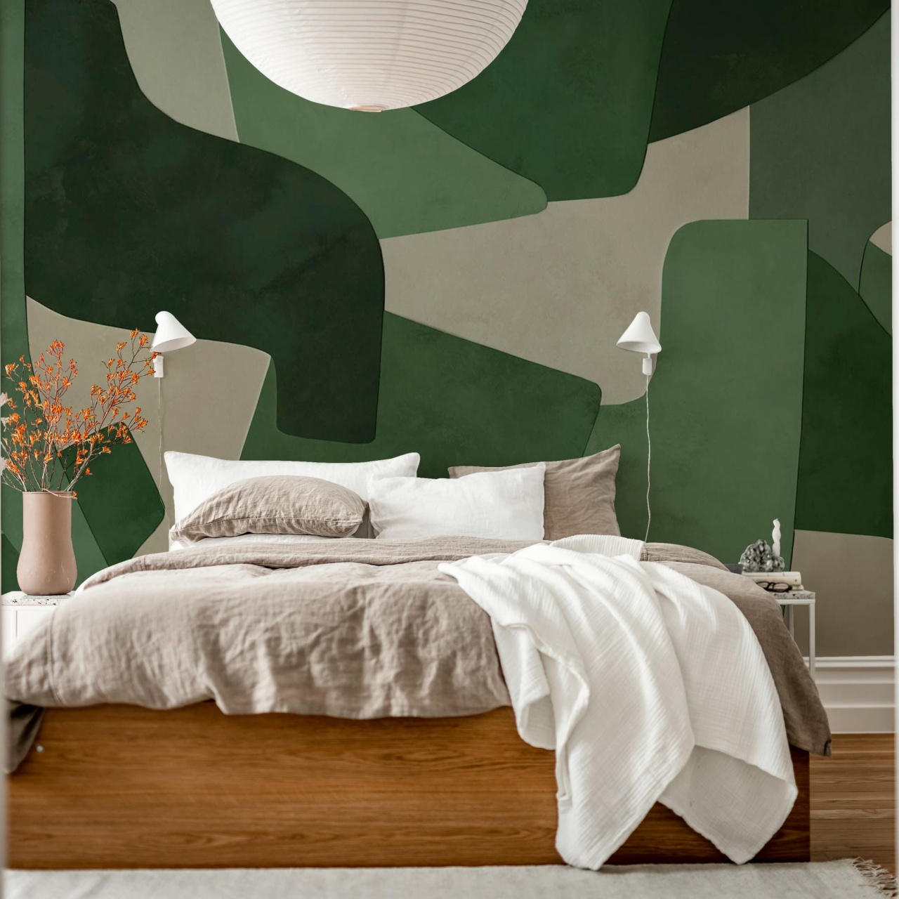 Fototapet, Serene Layers, Green, Rebel Walls