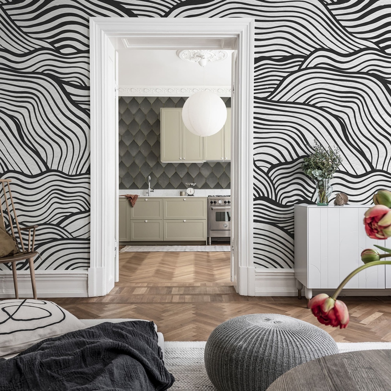 Fototapet, Soft Clouds, Graphite, Rebel Walls - 3