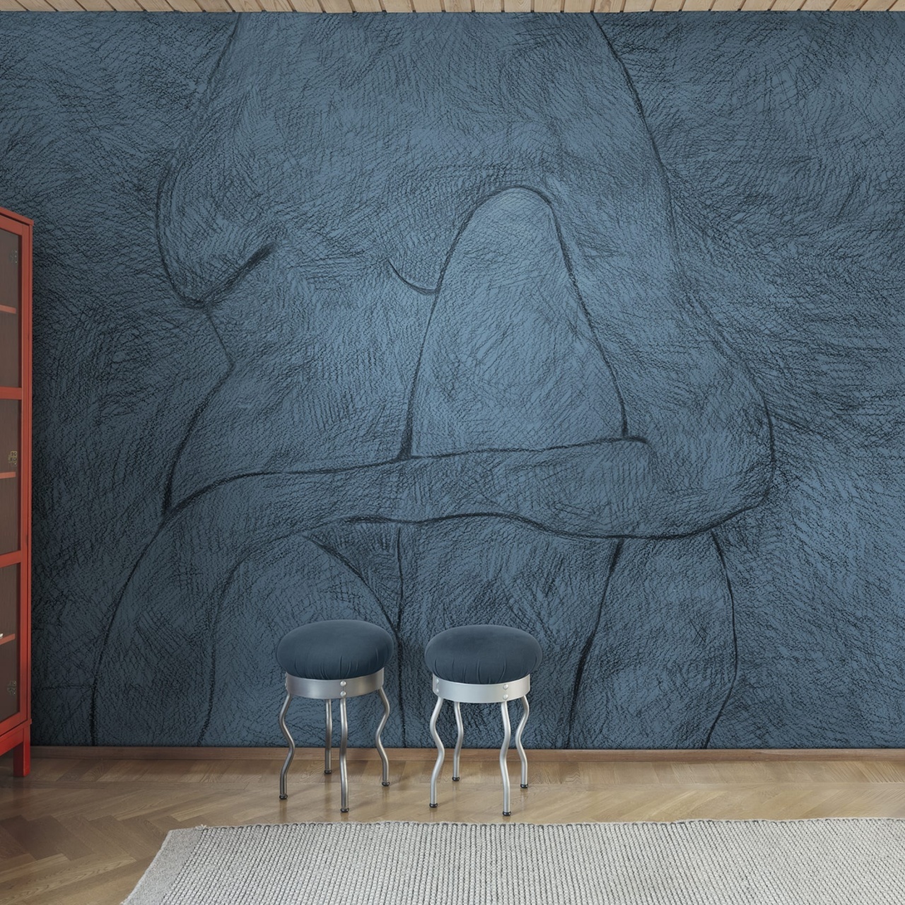 Fototapet, Subtle Figure, Blue, Rebel Walls - 3