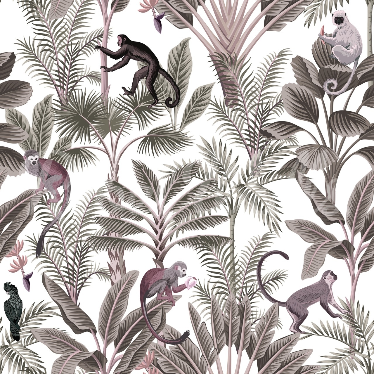 Fototapet, Tropical Monkeys, Red, Rebel Walls - 2