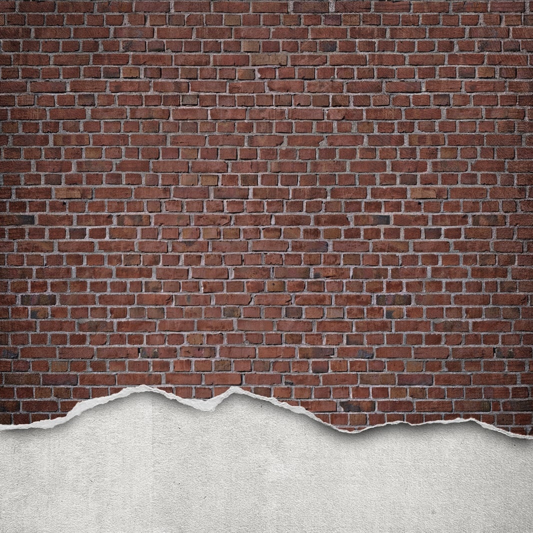 Fototapet, Well-Worn Brick Wall, Red, Rebel Walls - 2