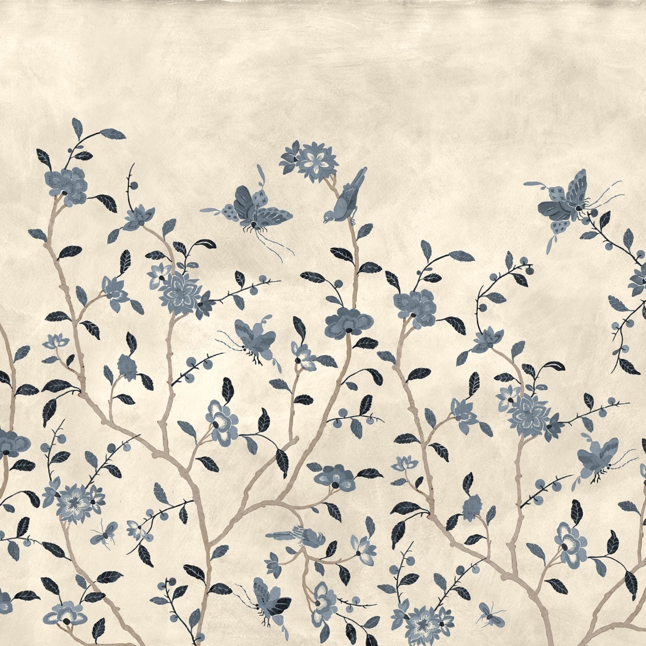 Fototapet, Whispering Petals, Blue, Rebel Walls - 2