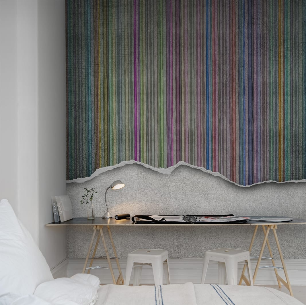 Fototapet, Worn Wall, Multi Stripe, Rebel Walls