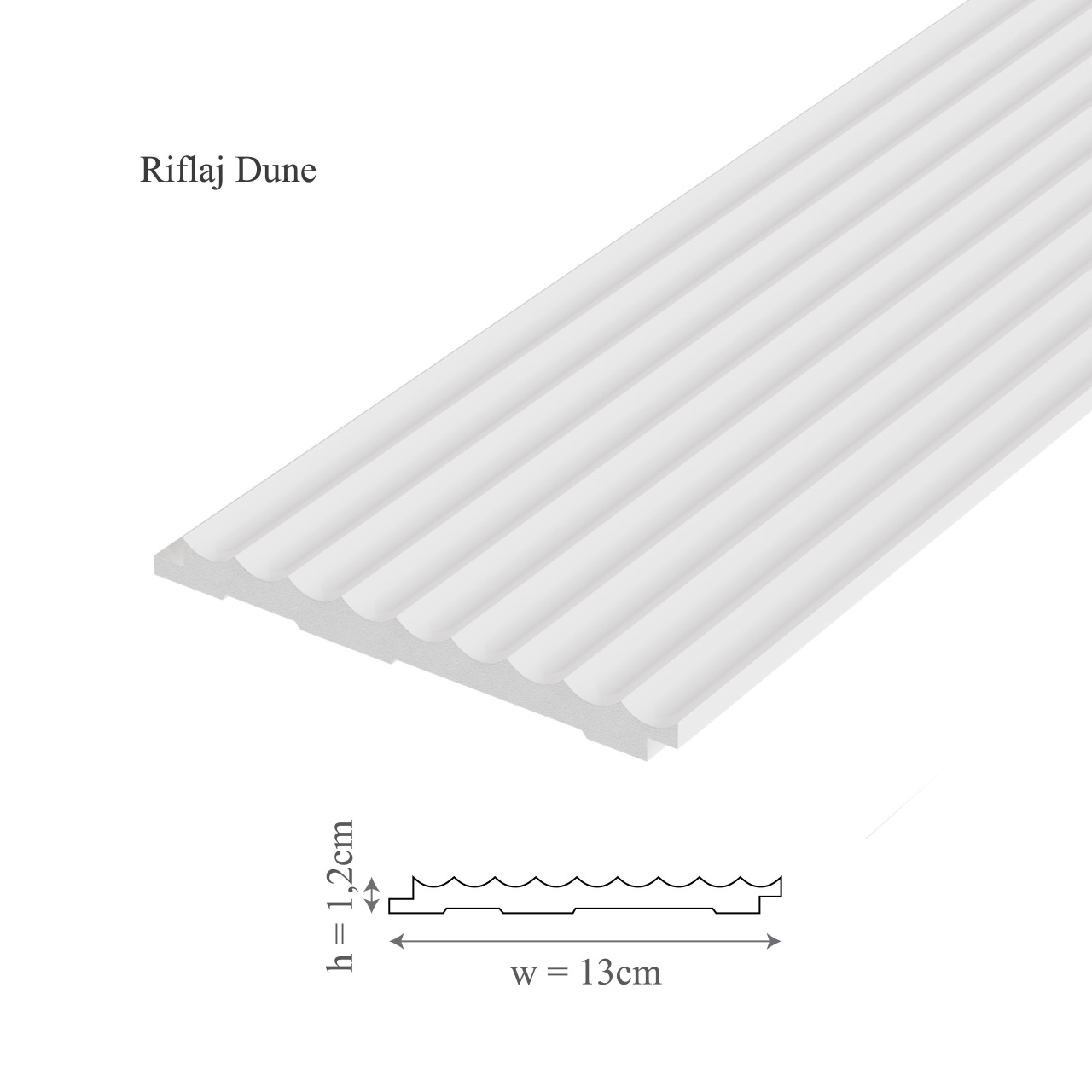 Panou riflaj decorativ 3D, model Dune - 13x1.2x250 cm
