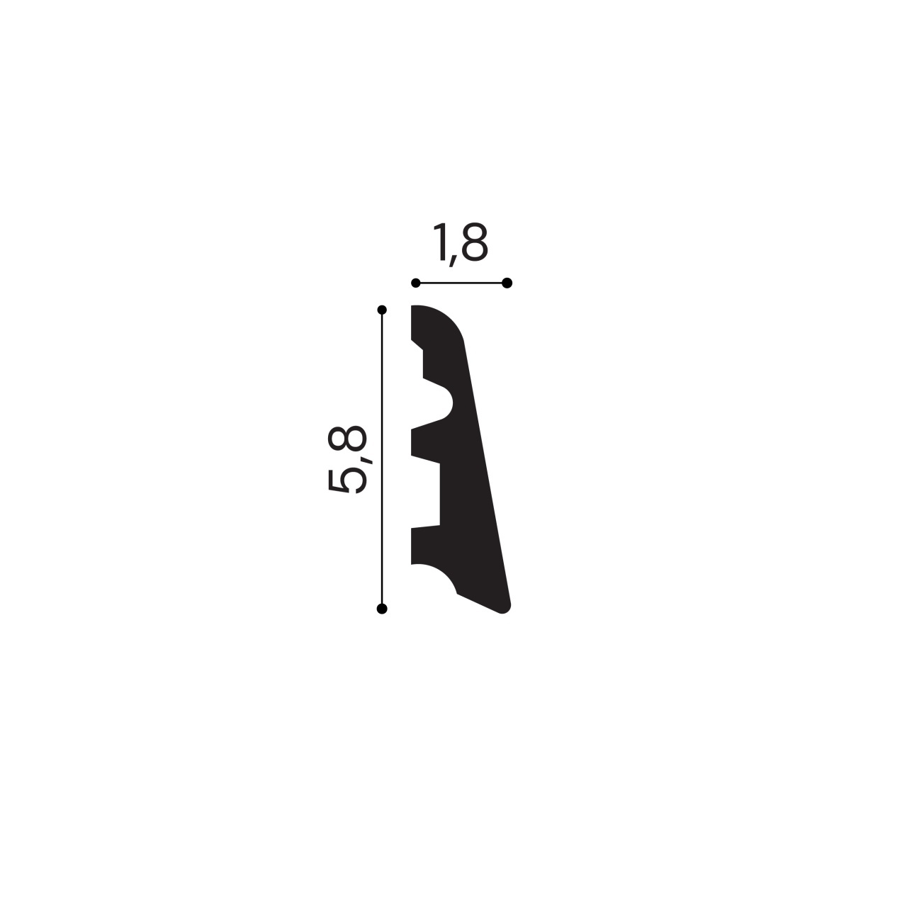 Plinta polimer rigid, Manavi, S16-5.8x1.8x200 cm — imaginea 2