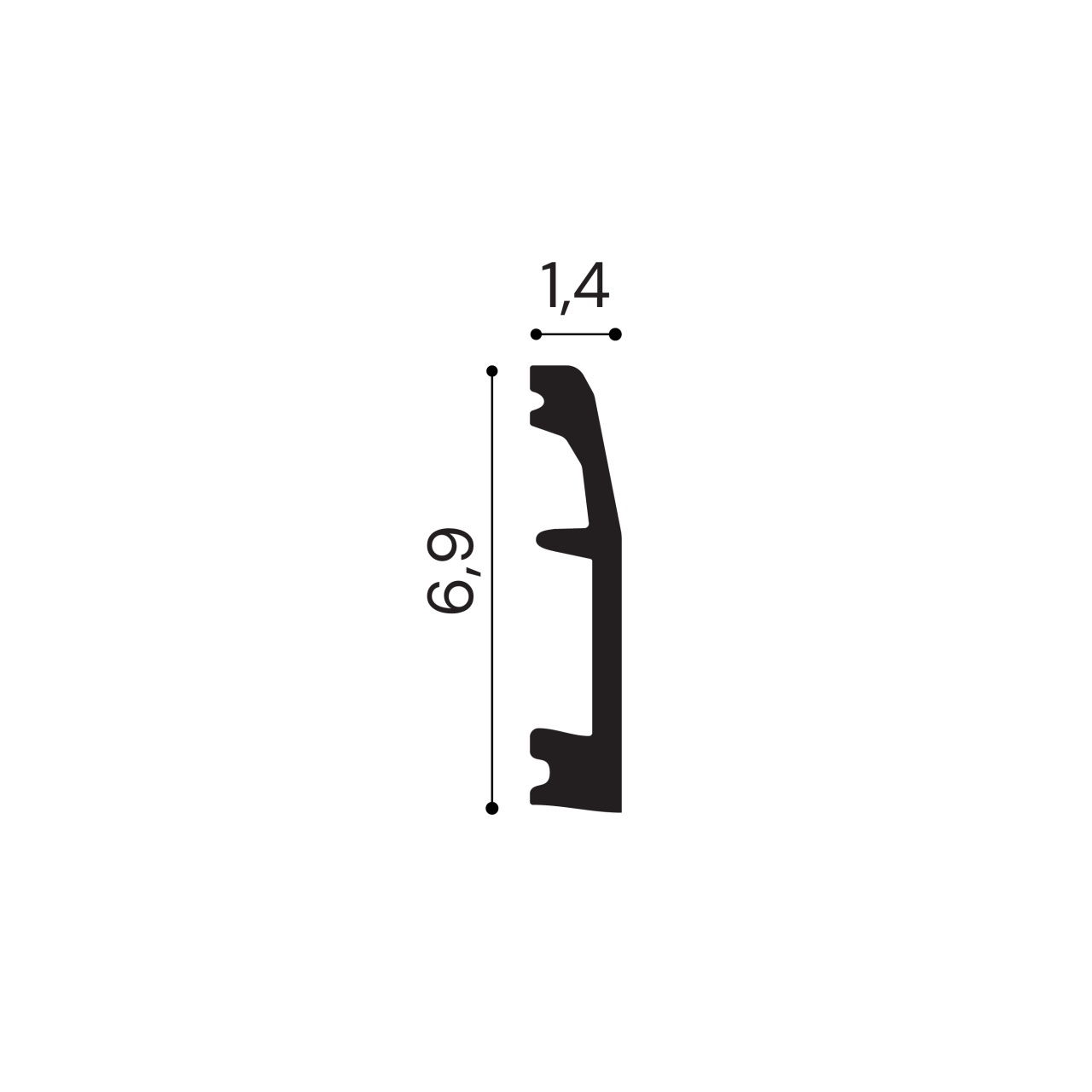 Plinta polimer rigid, Manavi, S2-6.9x1.4x200 cm — imaginea 2