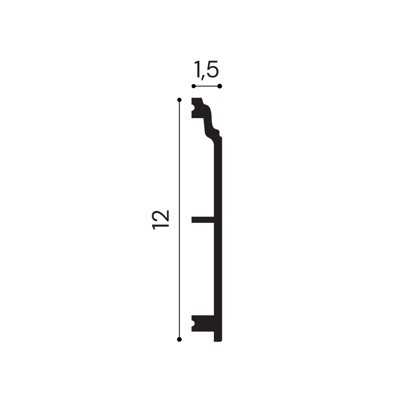 Plinta polimer rigid, Manavi, S32-12x1.5x200 cm — imaginea 2
