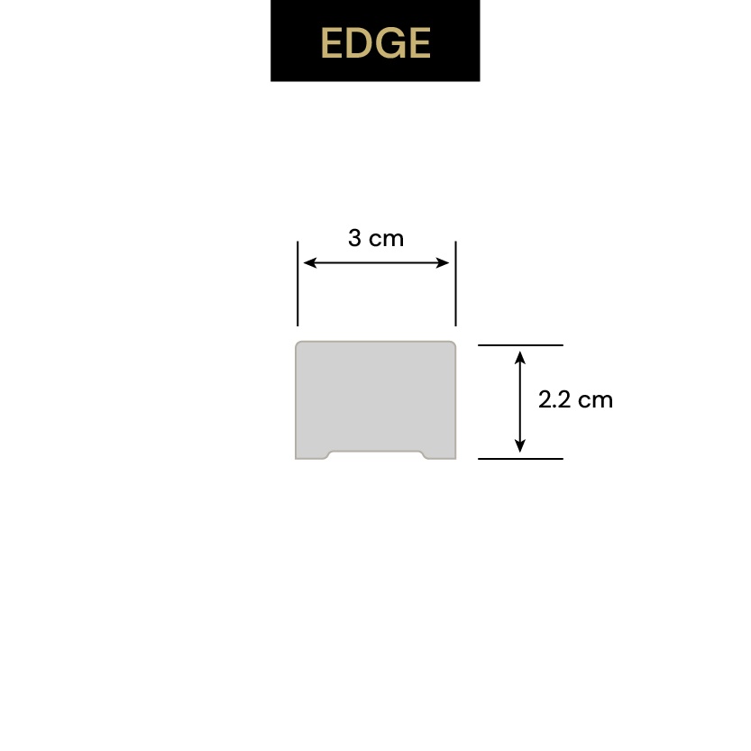 Profil de capat panou riflaj decorativ rigid Edge - 3x2.2x290 cm