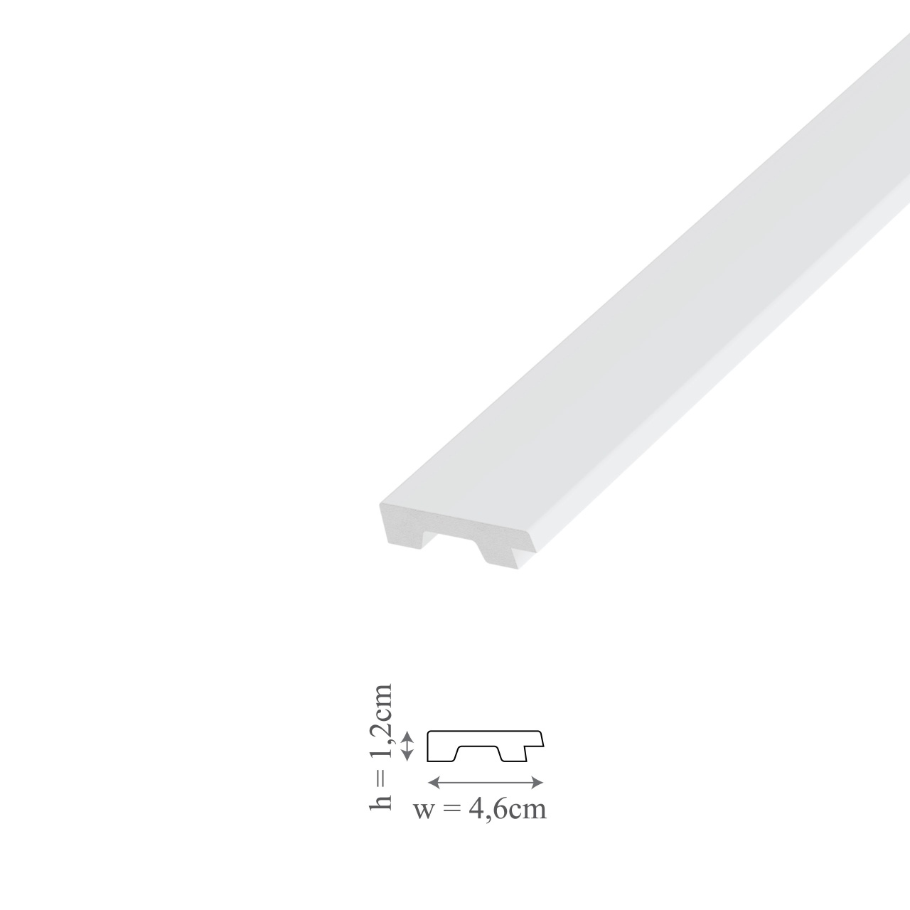 Profil dreapta riflaj decorativ, Atria R, 4.6x1.2x270 cm