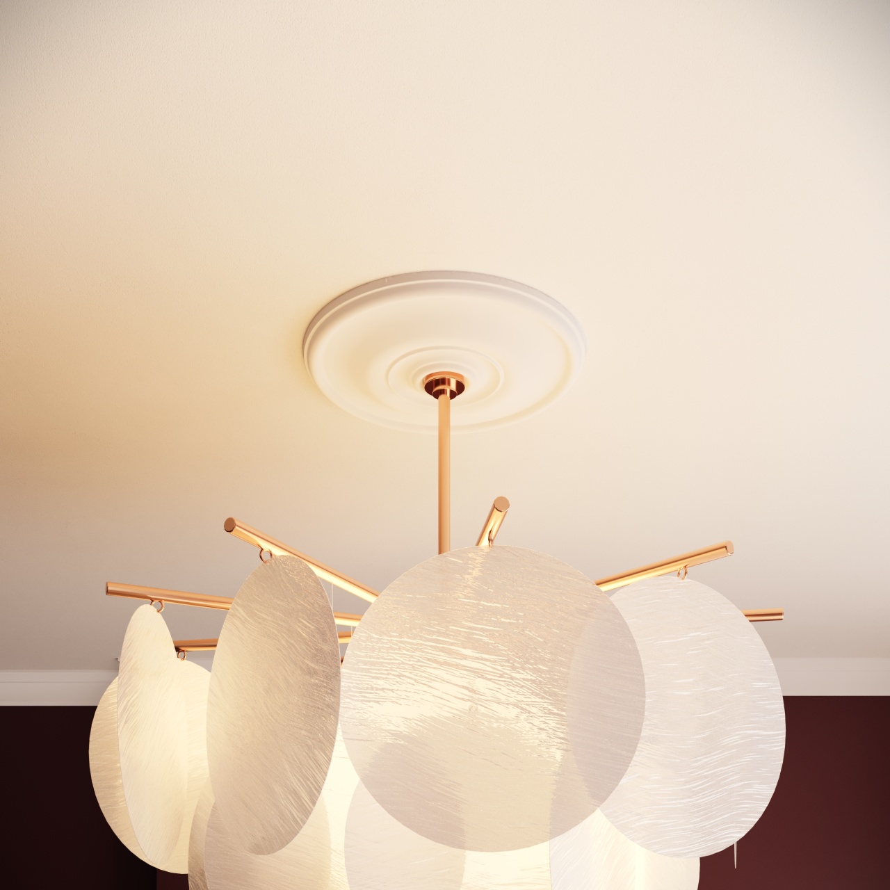 Rozeta decorativa din poliuretan R128 - diametru 30 cm - 1 | YEO