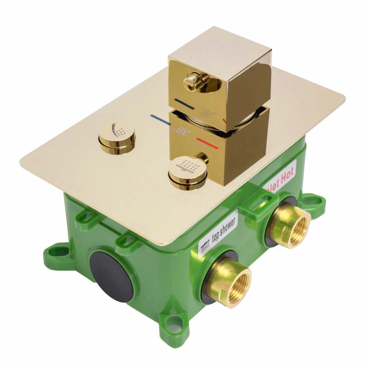 Sistem de dus incastrat cu termostat Rea Davis auriu lucios - 2 | YEO