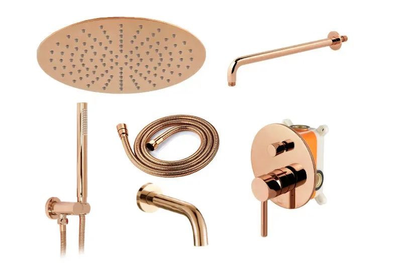 Sistem de dus incastrat Rea Lungo Rose Gold finisaj lucios - 2 | YEO