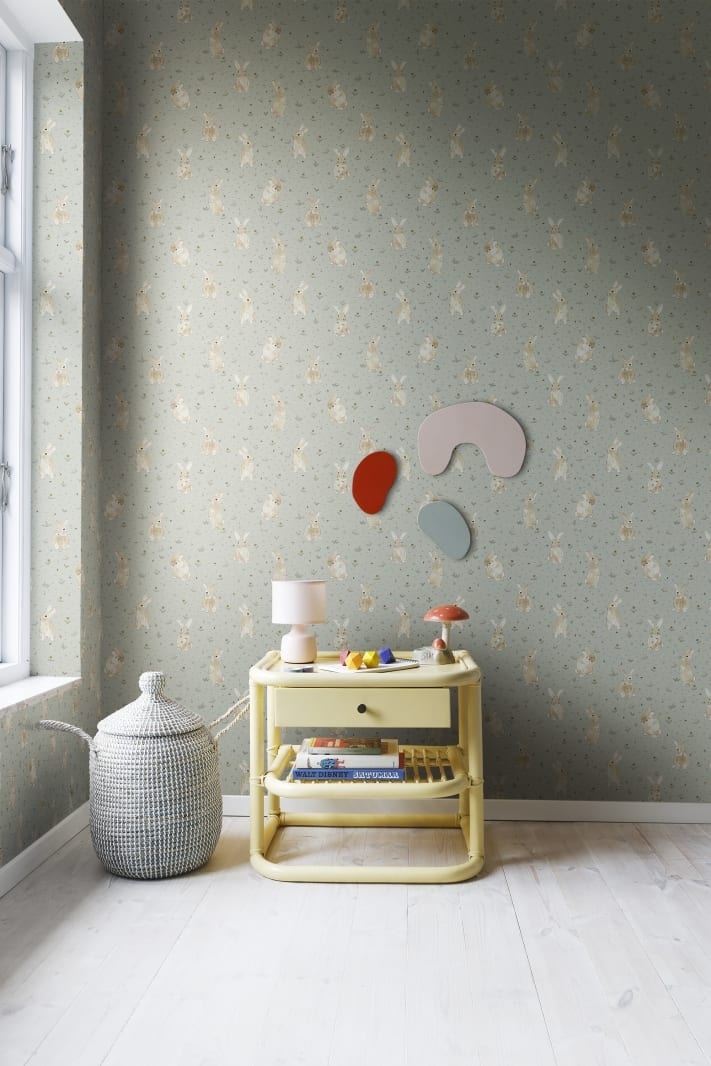 Tapet Bunny Field, Mint, Rebel Walls - 3