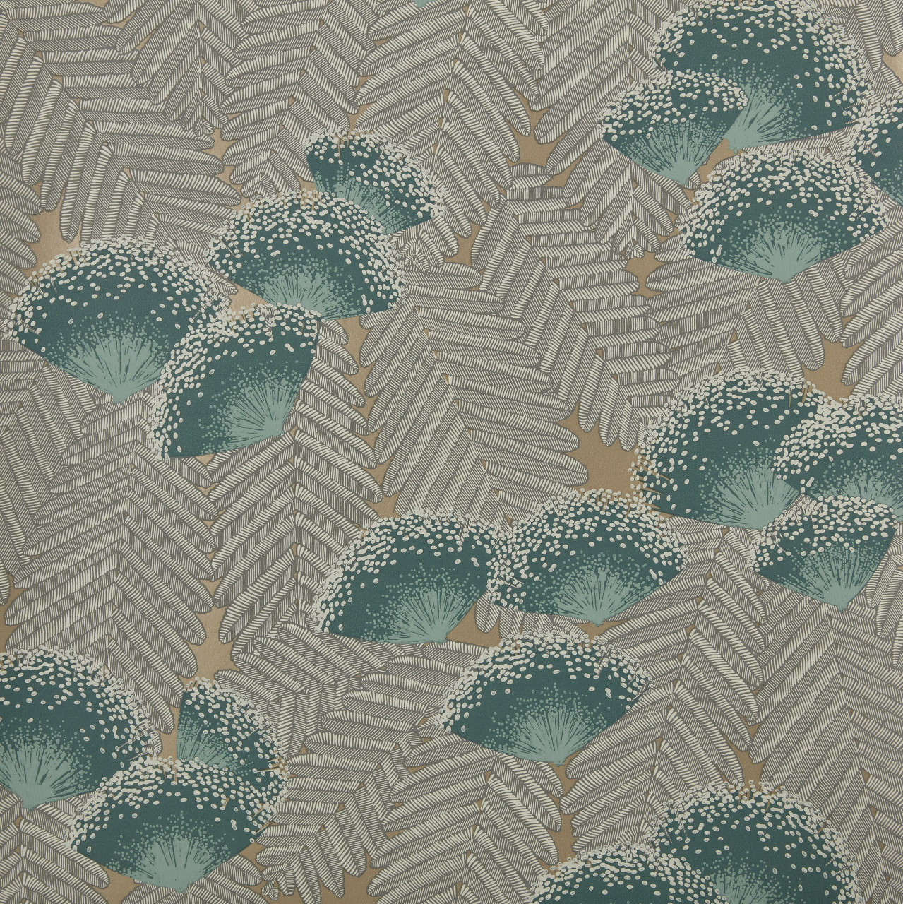 Tapet Clarice, Emerald Green Luxury Art Deco, 1838 Wallcoverings, 5.3mp / rola - 1 | YEO