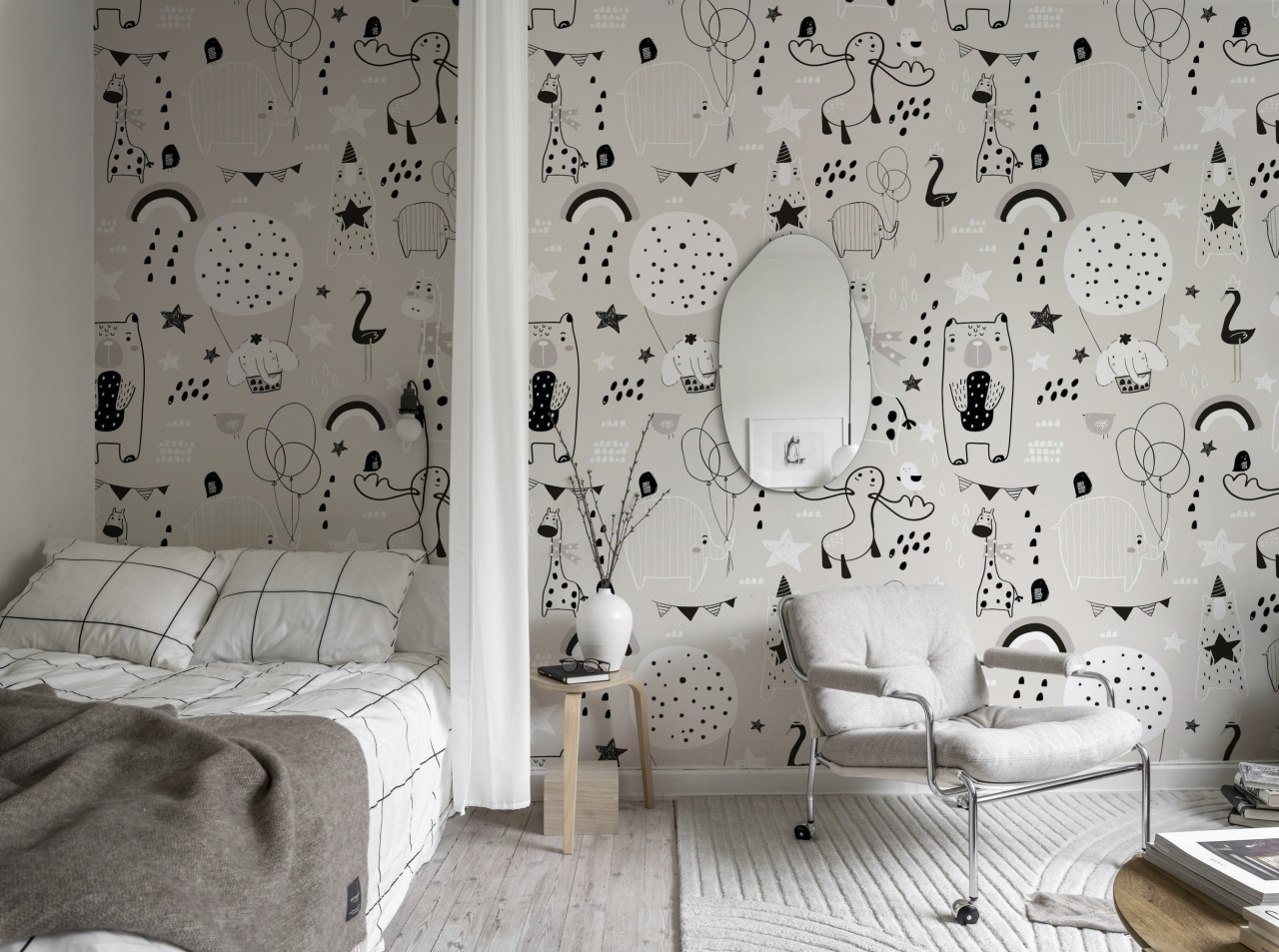 Tapet Happy Animals, Gray, Rebel Walls - 2 | YEO