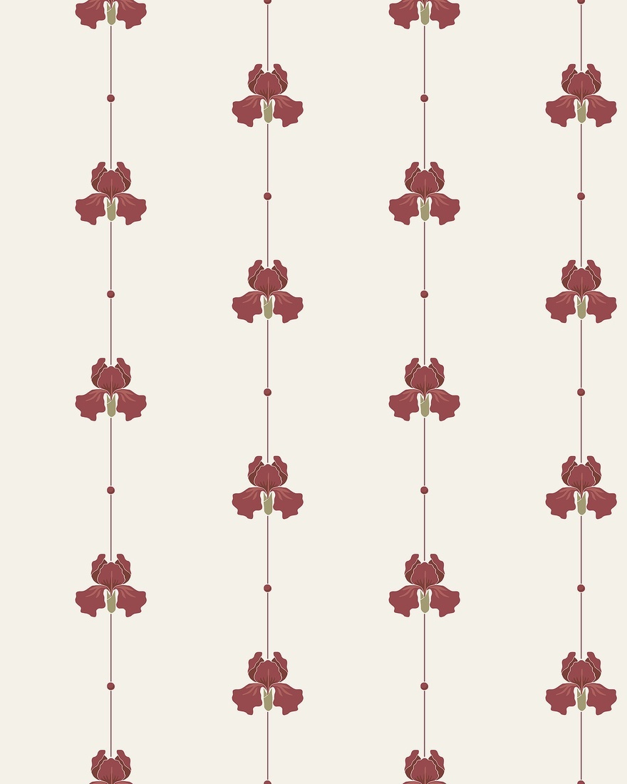 Tapet lavabil, Gotain Sweet Pea Burgundy 5686, 5.3mp / rola — imaginea 5