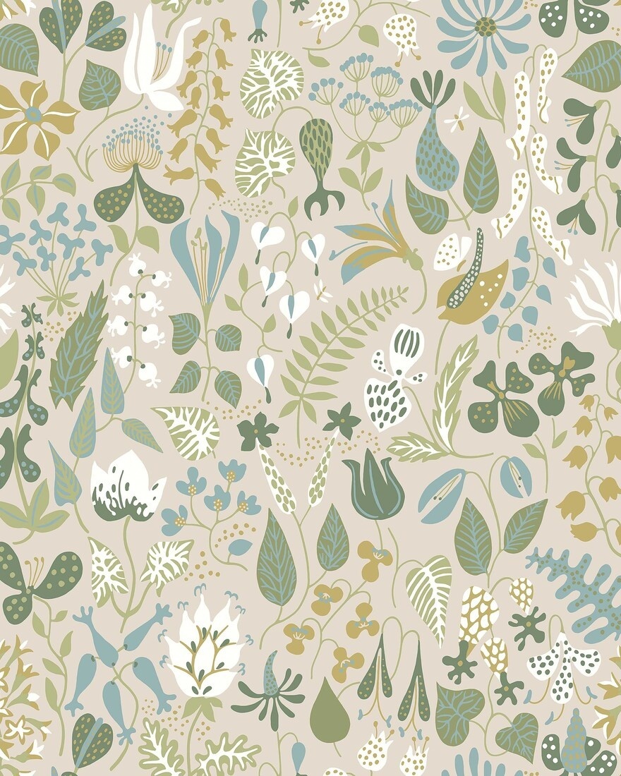 Tapet lavabil, Stig Lindberg Herbarium 1371, 5.3mp / rola — imaginea 6