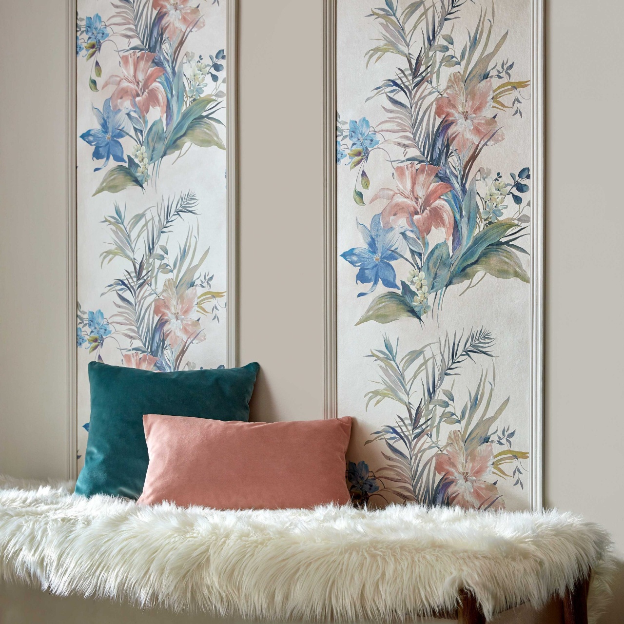 Tapet, Lilliana, Cream Luxury Floral, 1838 Wallcoverings, 5.3mp / rola