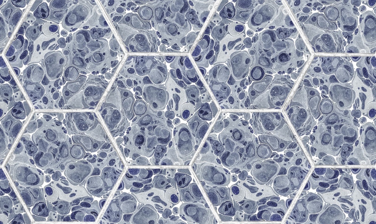 Tapet Marbled Hexagon Tiles, Dark Blue, Rebel Walls, 5 mp / rola - 2