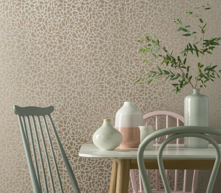 Tapet, Pebble, Beach Rose Gold Luxury Patterned, 1838 Wallcoverings, 5.3mp / rola