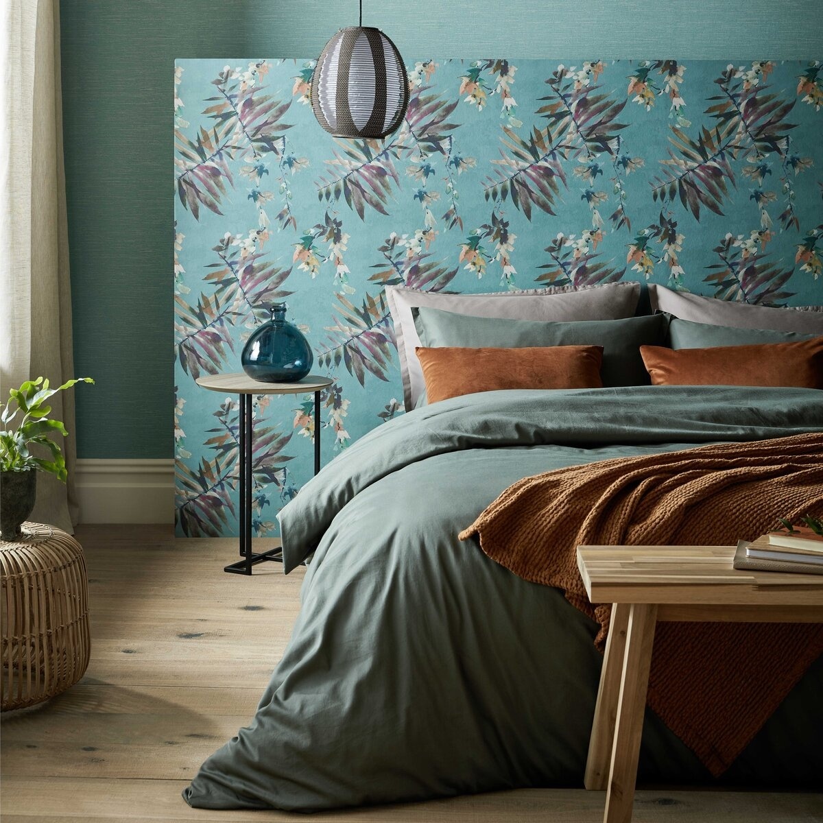 Tapet, Serenity, Indigo Blue Luxury Tree, 1838 Wallcoverings, 7mp / rola
