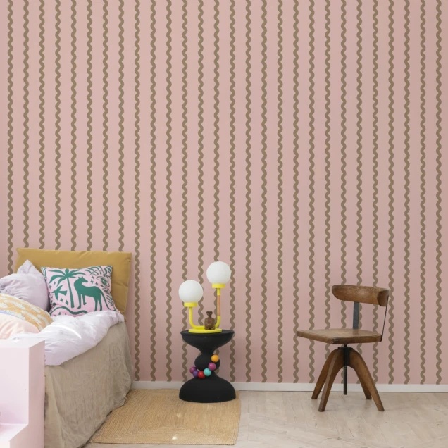 Wobbly Stripe, Soft Pink, Rebel Walls - 1 | YEO