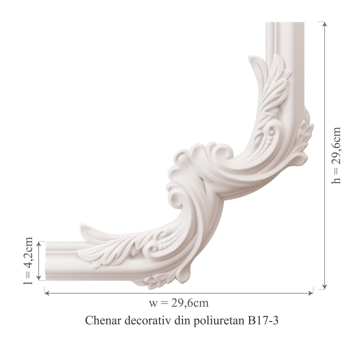Chenar decorativ din poliuretan B17-3 - 29.6x29.6x1.7 cm - 2 | YEO
