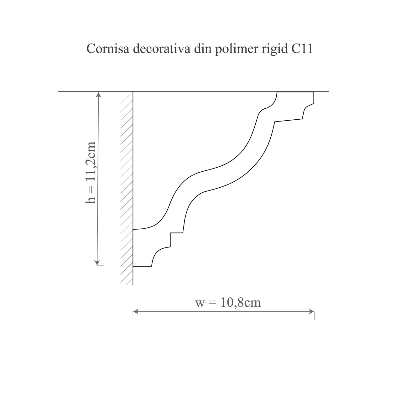 Cornisa decorativa C11 - 10.8x11.2x200 cm - 1 | YEO