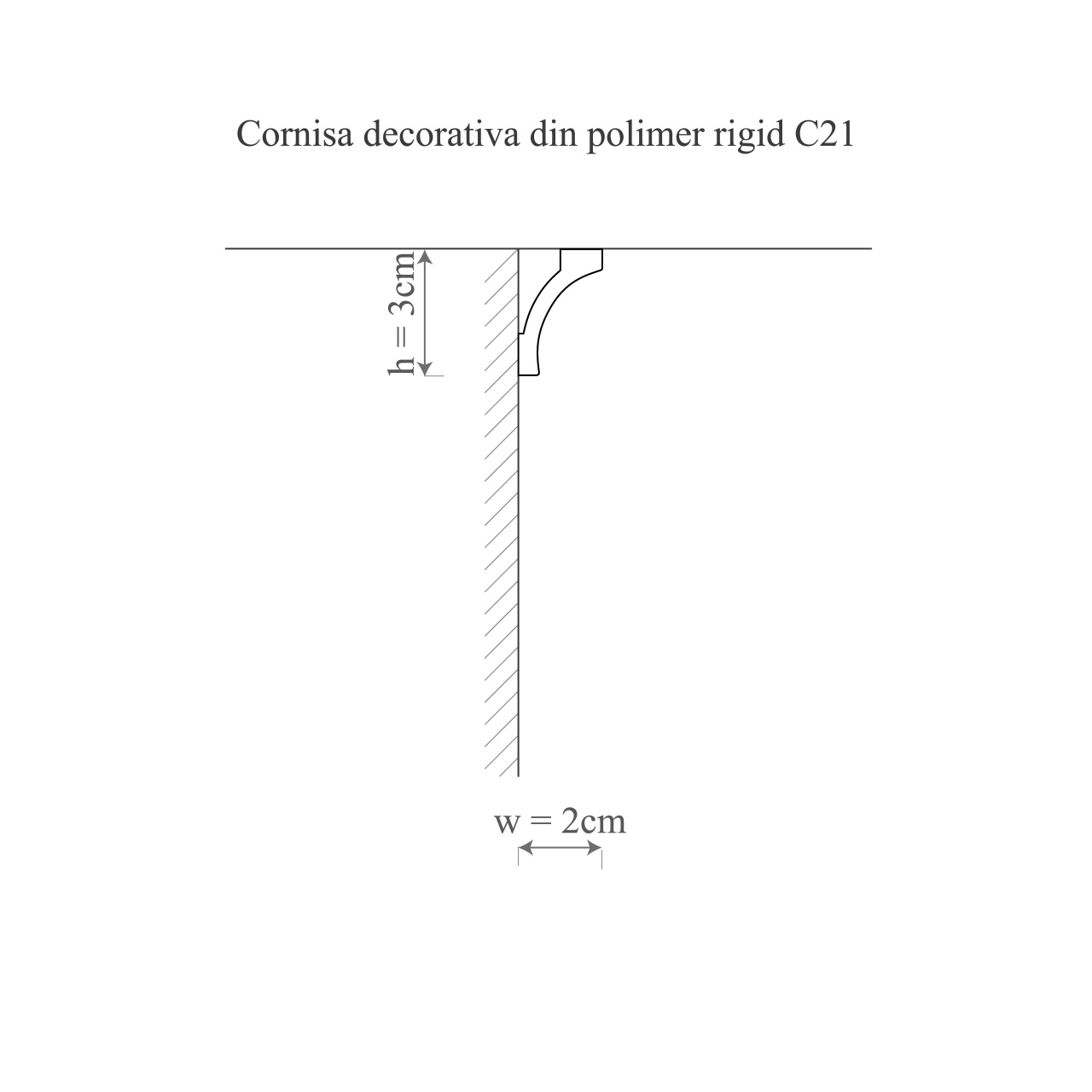 Cornisa decorativa C21 - 3x2x200 cm - 1 | YEO