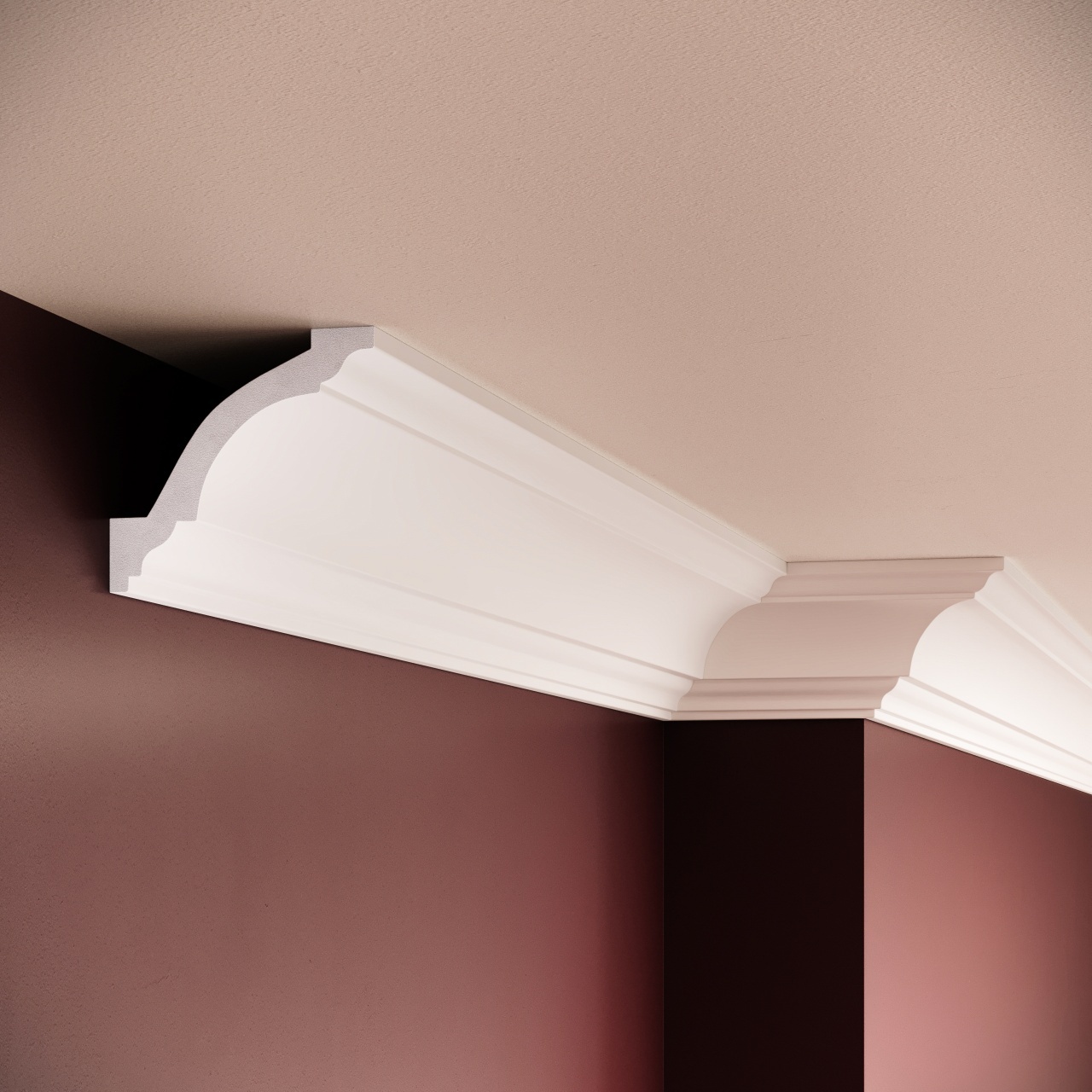 Cornisa decorativa din polimer rigid C14 New - 8x8x200 cm