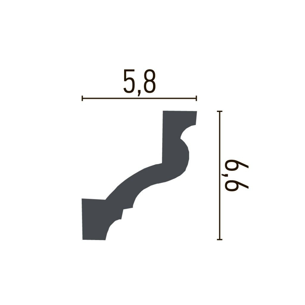 Cornisa decorativa din poliuretan Flexibil P834F - 6.6x5.8x200 cm - 2 | YEO