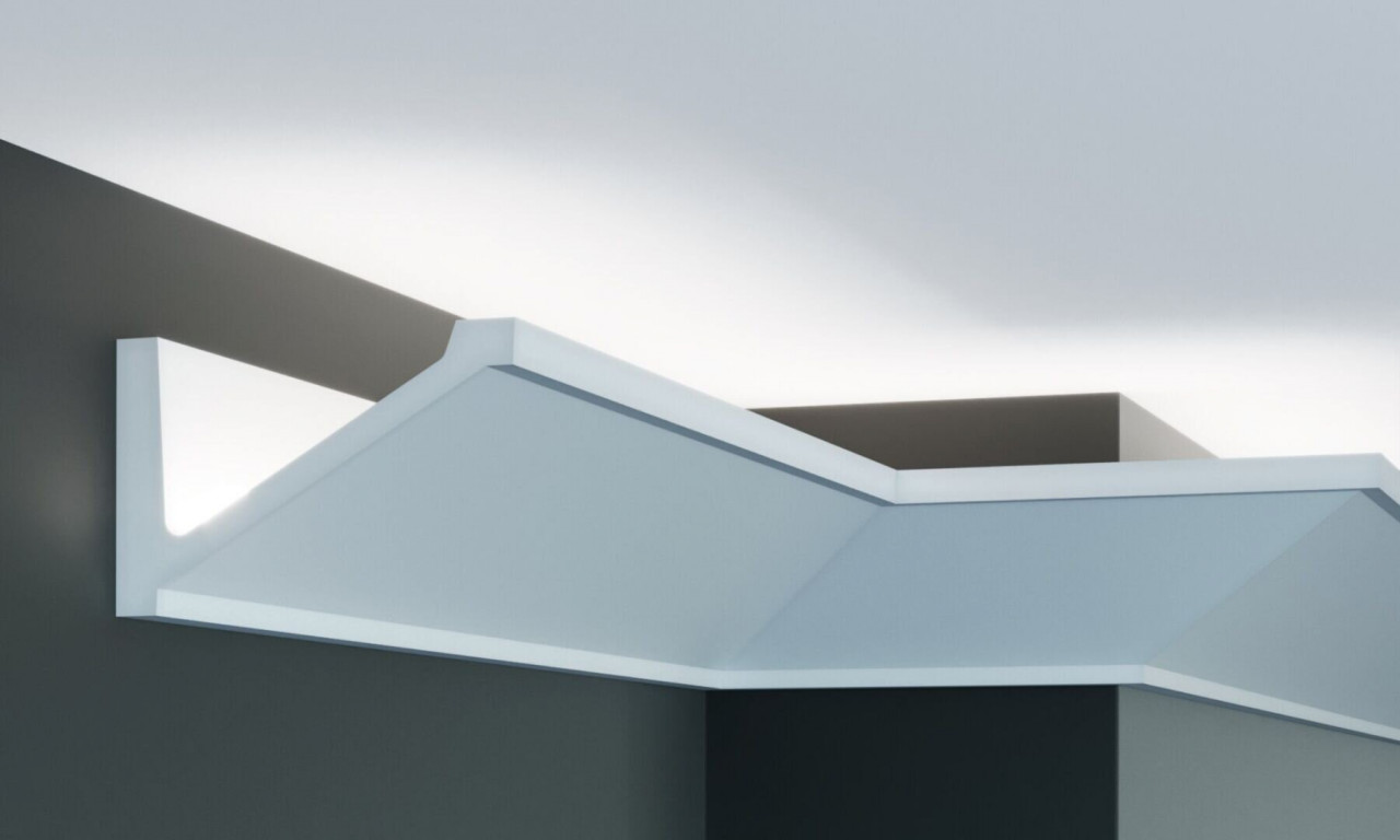 Cornisa decorativa din poliuretan Flexibil P884F - 14x9x200 cm - 3 | YEO