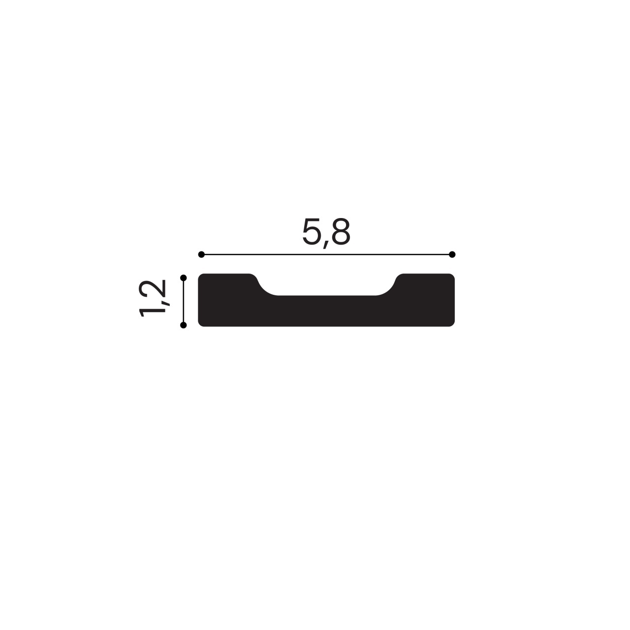 Cornisa polimer rigid, Manavi, B20 - 5.8x1.2x200 cm — imaginea 2
