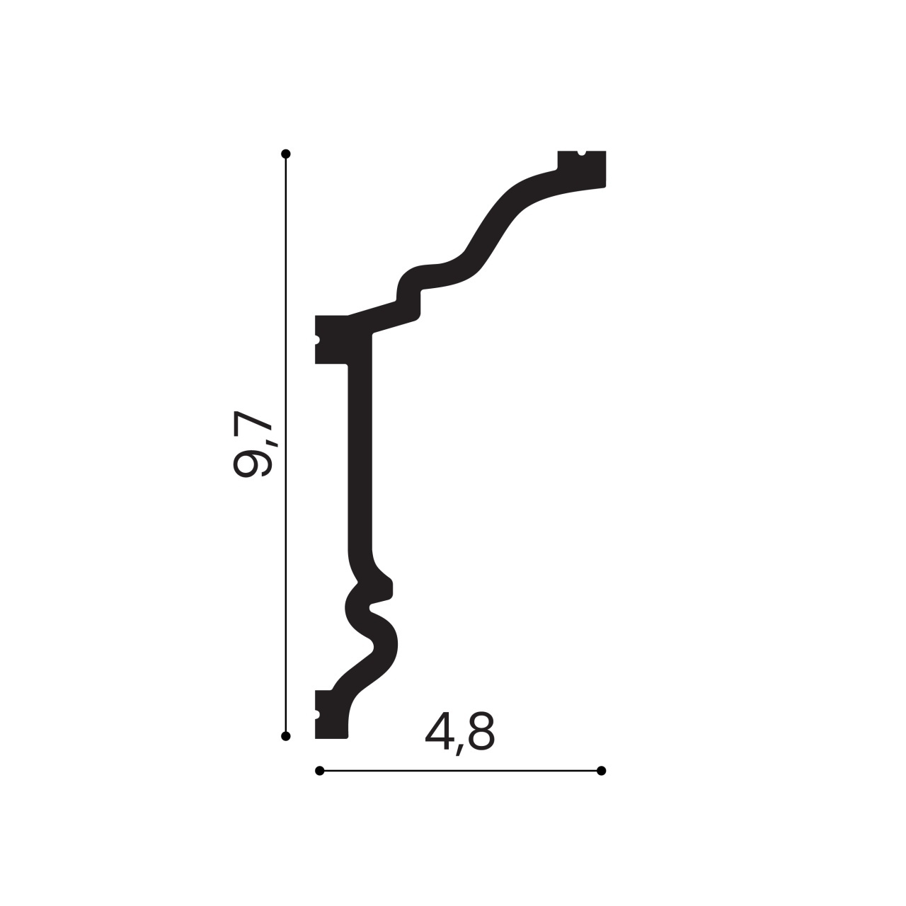Cornisa polimer rigid, Manavi, C19-9.7x4.8x200cm — imaginea 2