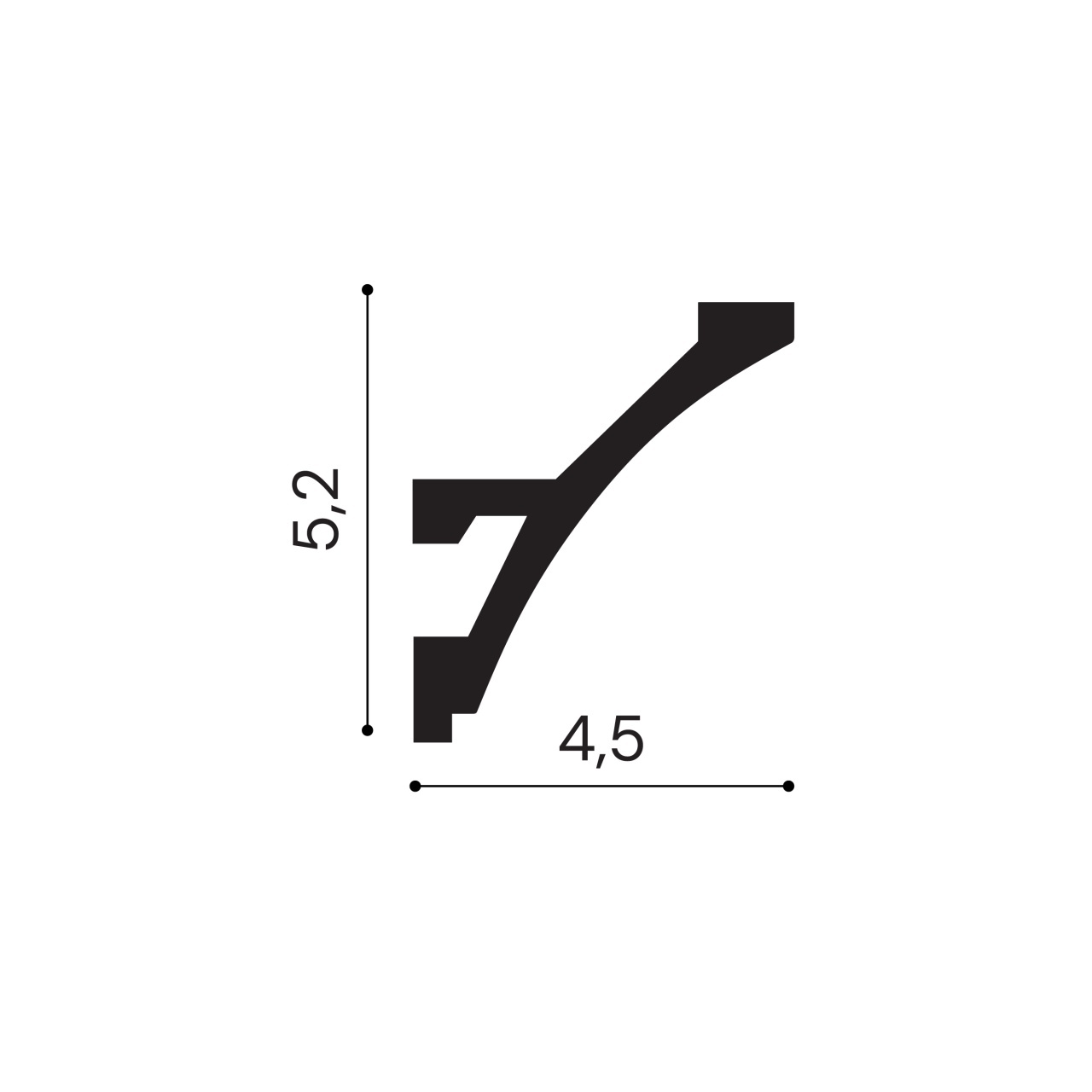 Cornisa polimer rigid, Manavi, ES8 - 5.2x4.5x200 cm — imaginea 2