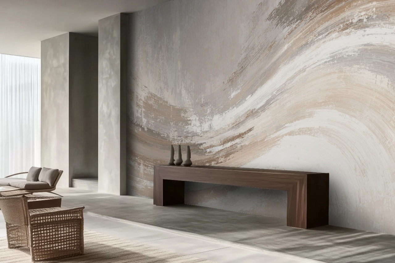 Fototapet Abstract Beige Naturel Onde Rêve BNO203 — imaginea 2
